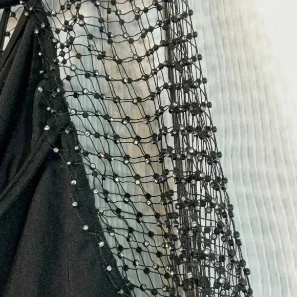 Envme Luna Black Bodysuit With Rhinestone Sleeves Size S - Picture 9 of 16